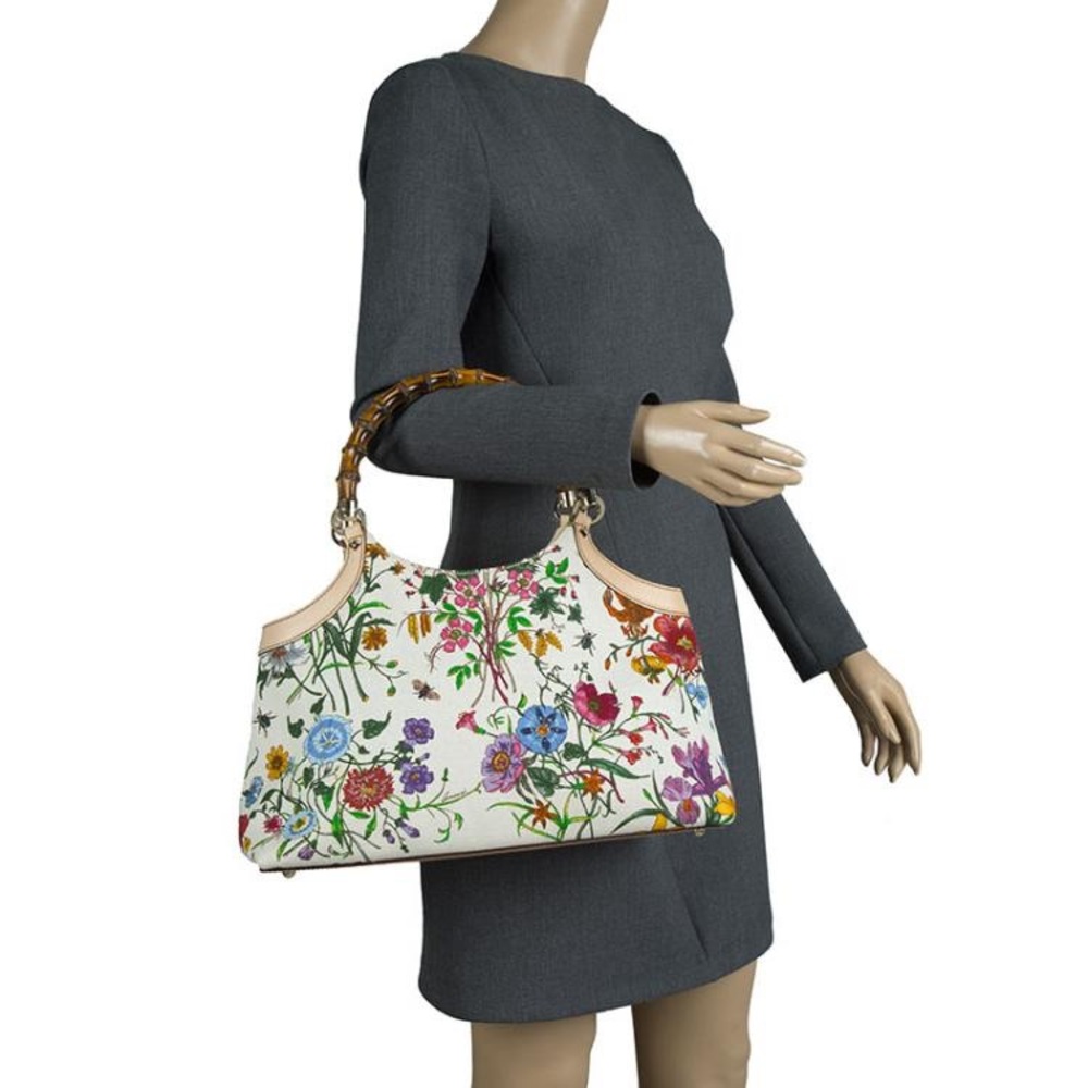 Gucci bamboo floral canvas bag, RARE - Picture 10 of 10